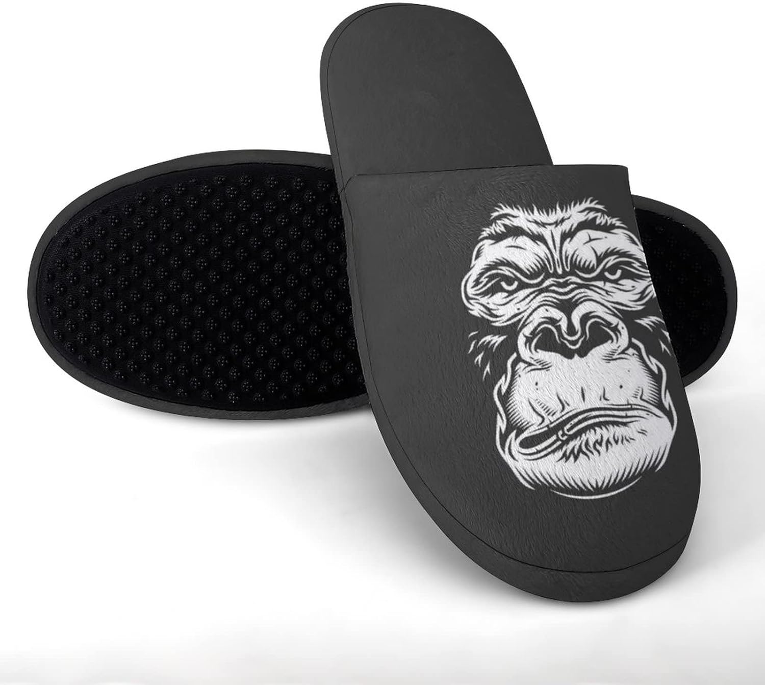 Amazon 孤立したゴリラの顔 メンズスリッパ 暖かい 滑り止めホームシューズ屋内屋外 Baikutouan ゴルフボール