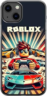 EZB Ro-blox iPhone-kompatible Handyhülle mit lustigem Gaming-Thema, flexible, stoßdämpfende Kanten, bunte, einzigartige Pop-Art-Handyhülle, Ro-Blox-Treiber (iPhone 13), Schwarz