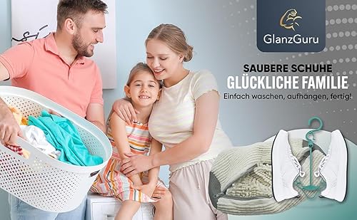 GLANZGURU Schuhwaschbeutel für Waschmaschine – 2 Stück Premium Waschbeutel für Schuhe, Sneaker & Sportschuhe – schützt vor Verformung & Abnutzung, robust & langlebig, Weiß