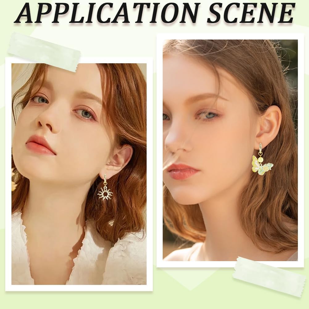 SUNNYCLUE 1 Box 24pcs Real 18k Gold Plated Huggie Earring Findings Round Ear Hooks Tiny Cartilage Lever Back Earring Ring Hoops Wire Components for Jewelry Making Women Adult Dangle Ears Supplies
