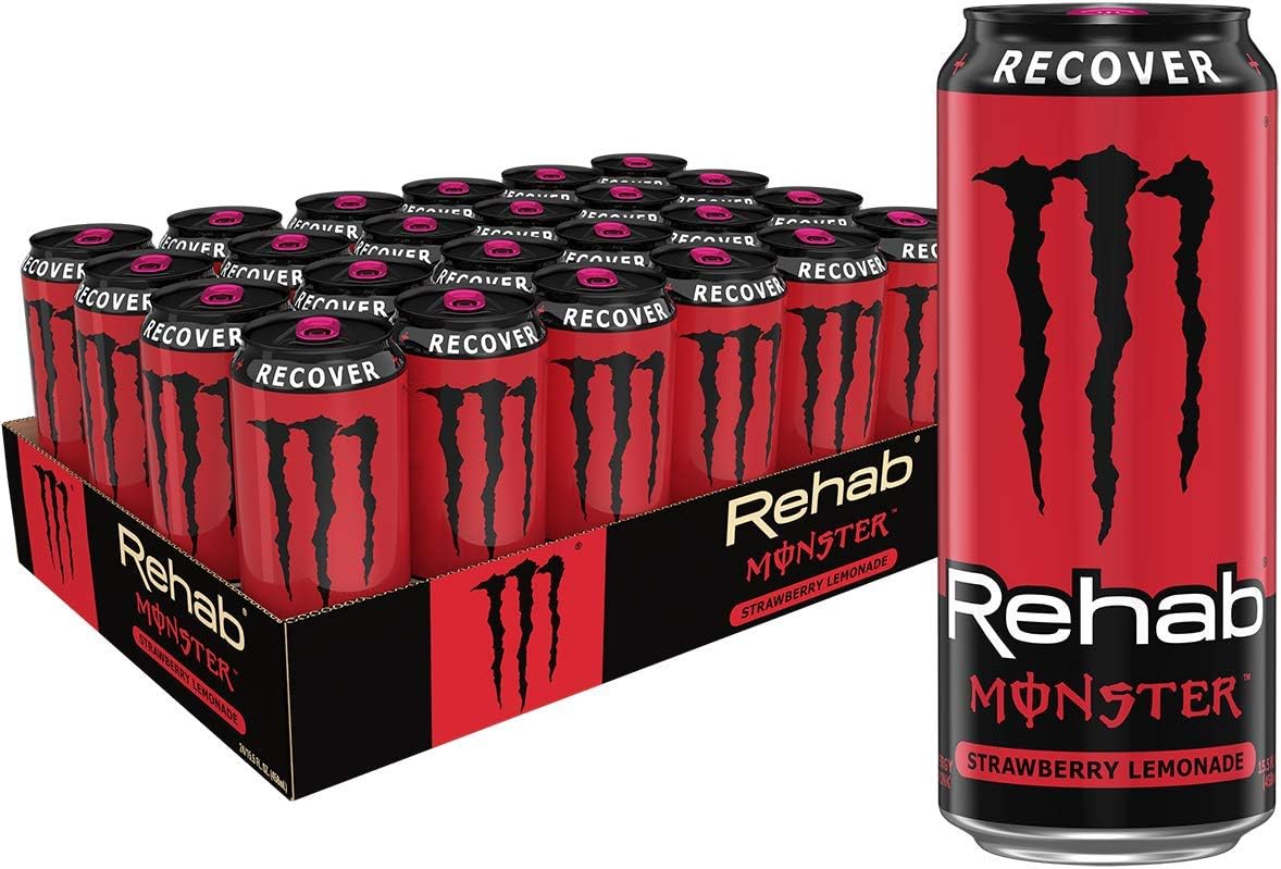 Monster Energy Rehab Monster Strawberry Lemonade + Energy, 15.5 Oz