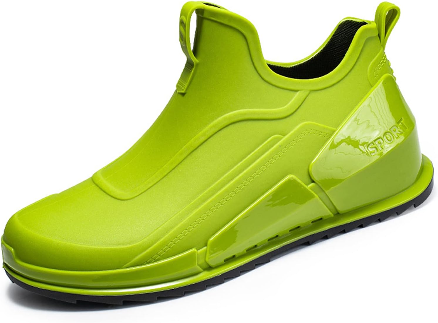 CHUUMEE Men's Fashion Work Boots Short Rain Boots Ankle Height Rubber Garden Boots Insulated Waterproof Rain Shoes