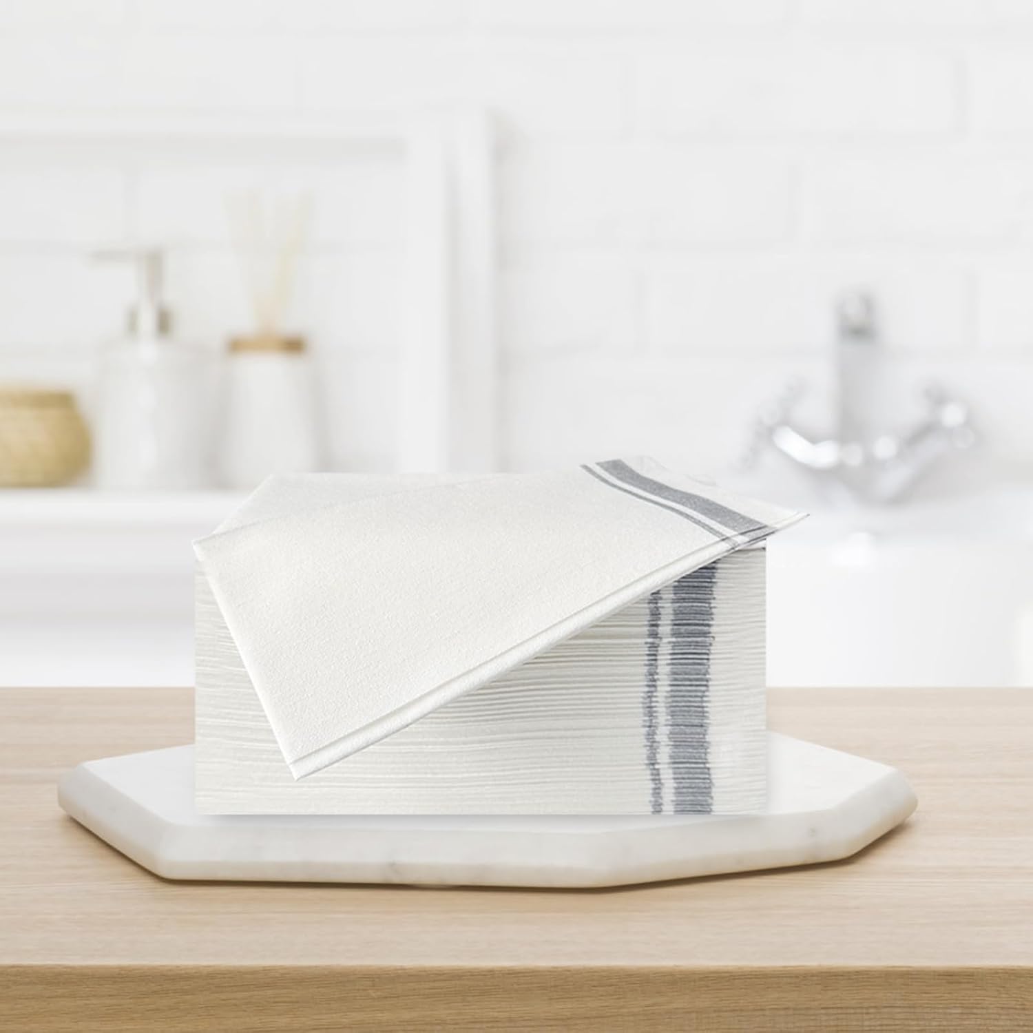 50Pack Disposable Dinner Napkins,Linen Feel Paper Guest Towels,Cloth-Like Soft Absorbent Hand Towel,Decorative Napkins for Parties,Halloween,Wedding,Kitchen,17 x 12Inch - Image 5