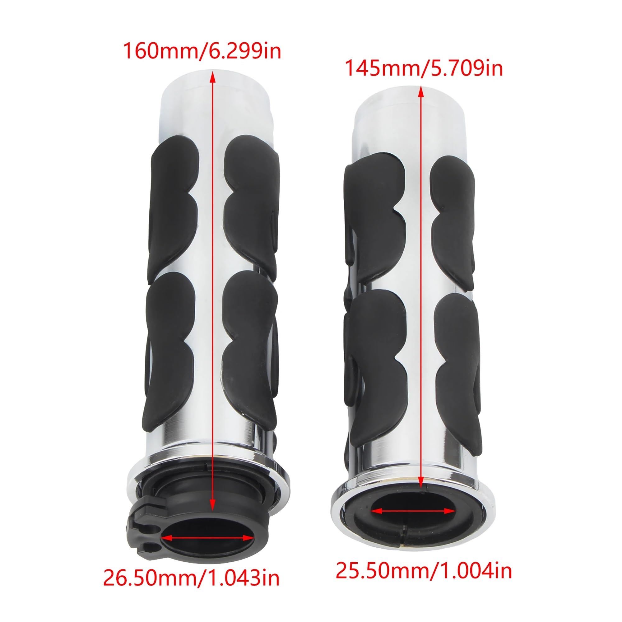 Empuñaduras Manillar Empuñaduras De Motocicleta, Empuñaduras De Mano con Extremo De Barra, Piezas De Goma Manillar Antideslizante De Motocicleta para Cruiser, Funda De Goma(HA105-1)