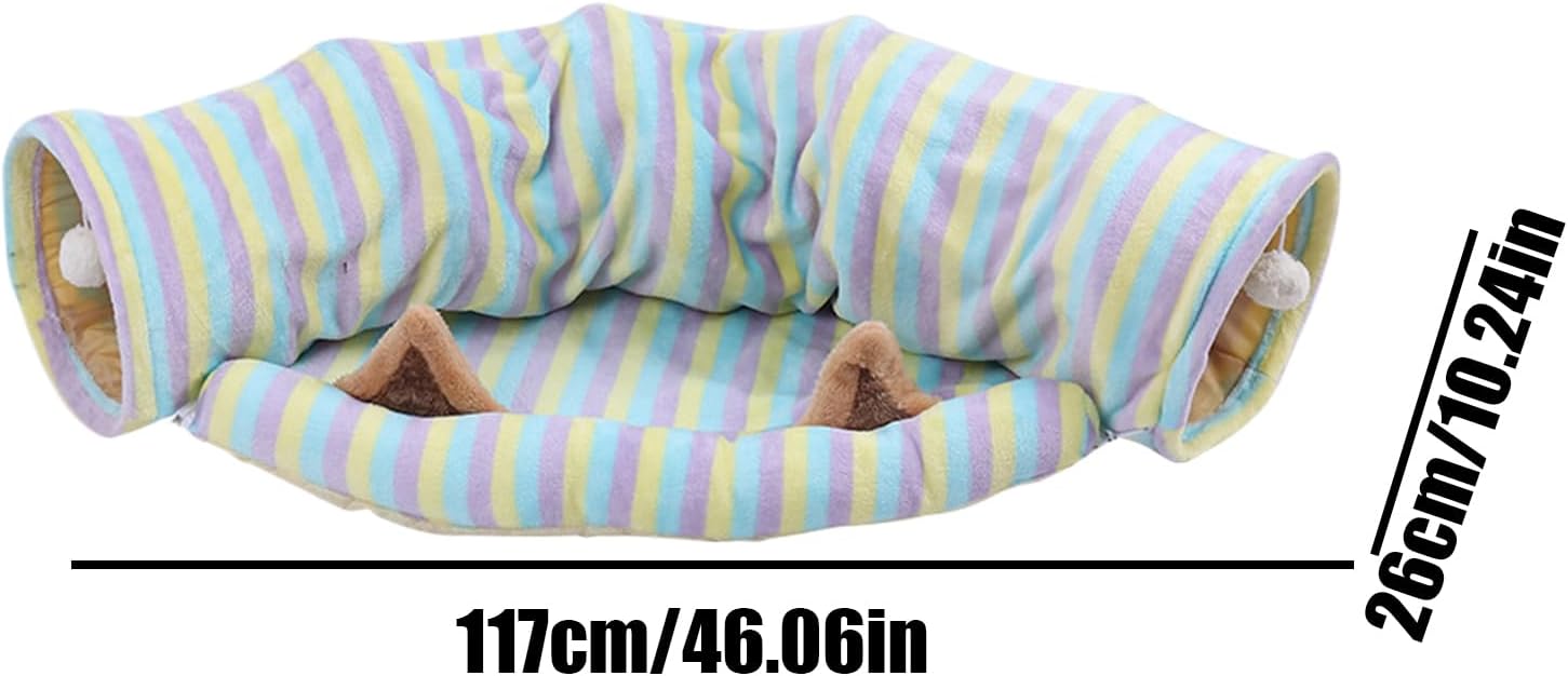 Foldable Cat Tunnel, Large Play Tube Toy, Colorful Fabric Entertainment, Lightweight Polyester Material with Easy Storage, Pet Toy with Multiple Openings, for Birthday Christmas Party