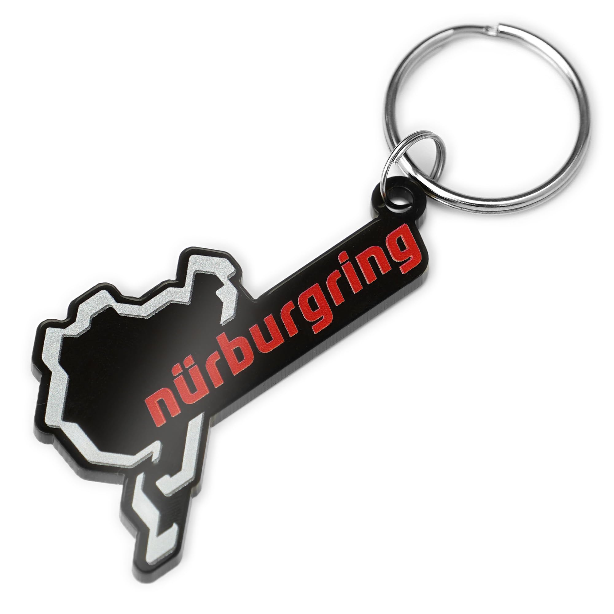 A1 Graphics Ltd Unisex Black Nürburgring Track Keyring – Acrylic Custom Shape Keychain, Motorsport Gift (Black)
