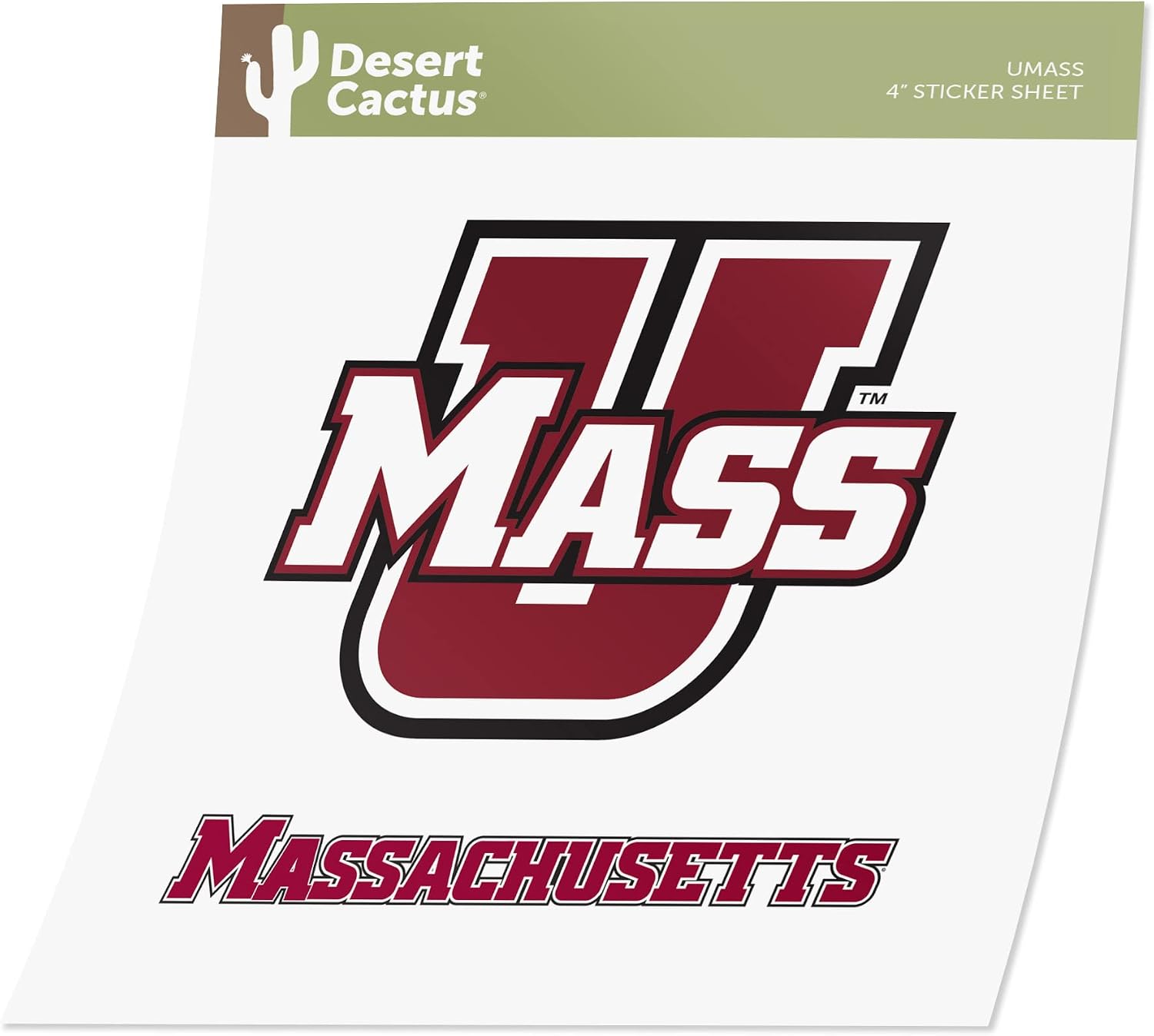 Desert Cactus UMass Sticker - Vinyl Decal For Laptop, Car, Water Bottle, Type 3 Design