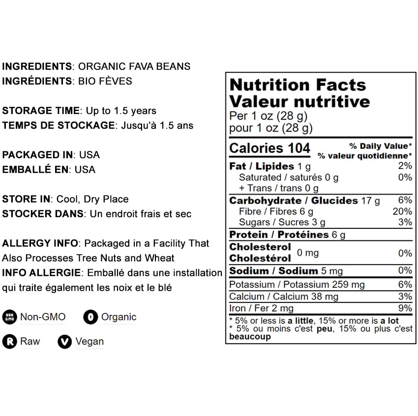 Miniatura 4 de Harina de frijol de Fava orgánico, 16 libras, sin OMG, finamente molida, pura, cruda, vegana en polvo a granel. Buena fuente de proteínas y fibra.