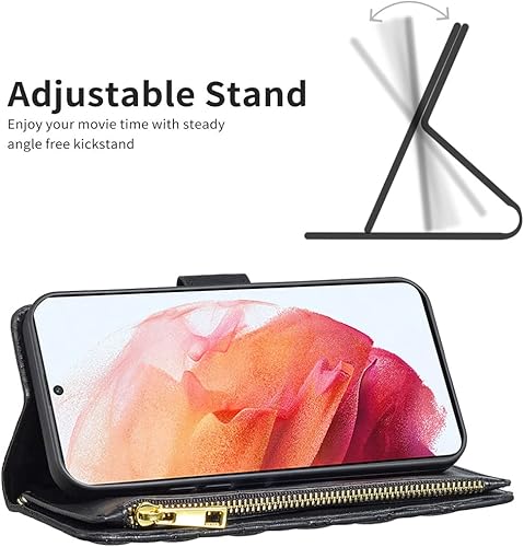 Miniatura 3 de Asuwish Funda de teléfono para Samsung Galaxy S21 5G de 6.2 pulgadas con protector de pantalla de vidrio templado y soporte de tarjeta de crédito