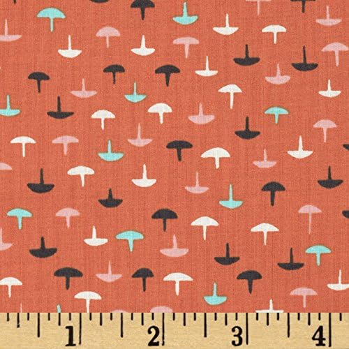 Cotton + Steel Lawn Homebody Tacks Coral Fabric By The Yard