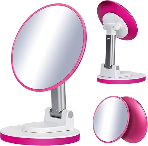 Un espejo de escritorio con un soporte móvil que se puede compartir y utilizar con un teléfono móvil, espejo de viaje compacto de metal retro,