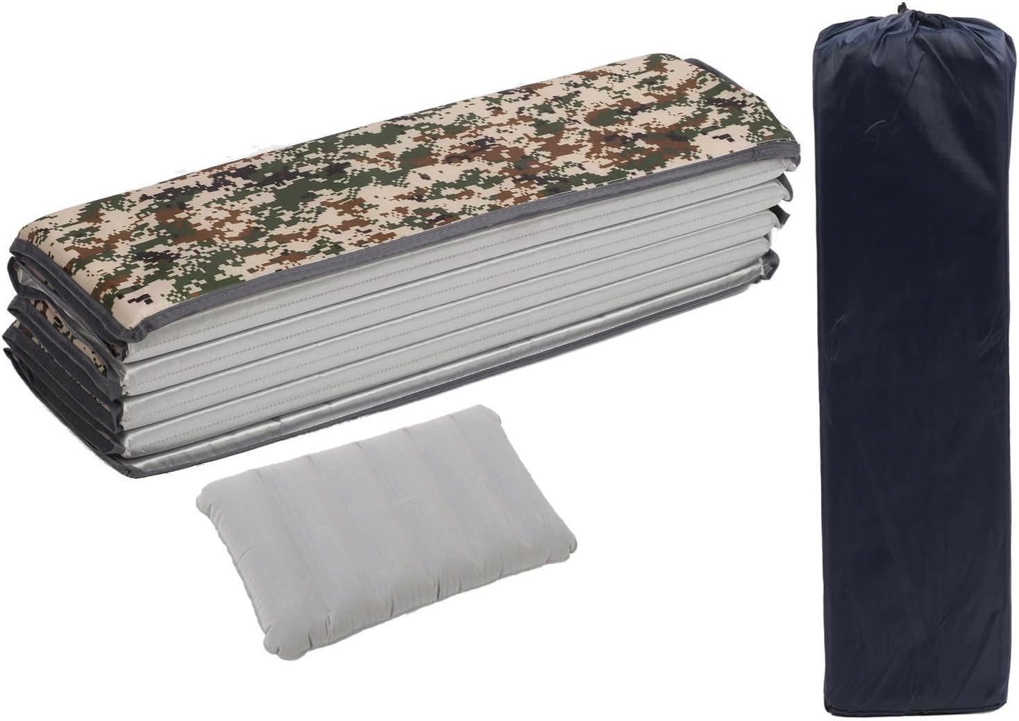 CCYLEZ Sleeping Mat, Portable Skid Lightweight Oxford Cloth and Pearl Cotton Camping Mat for RV for Office (Camouflage)