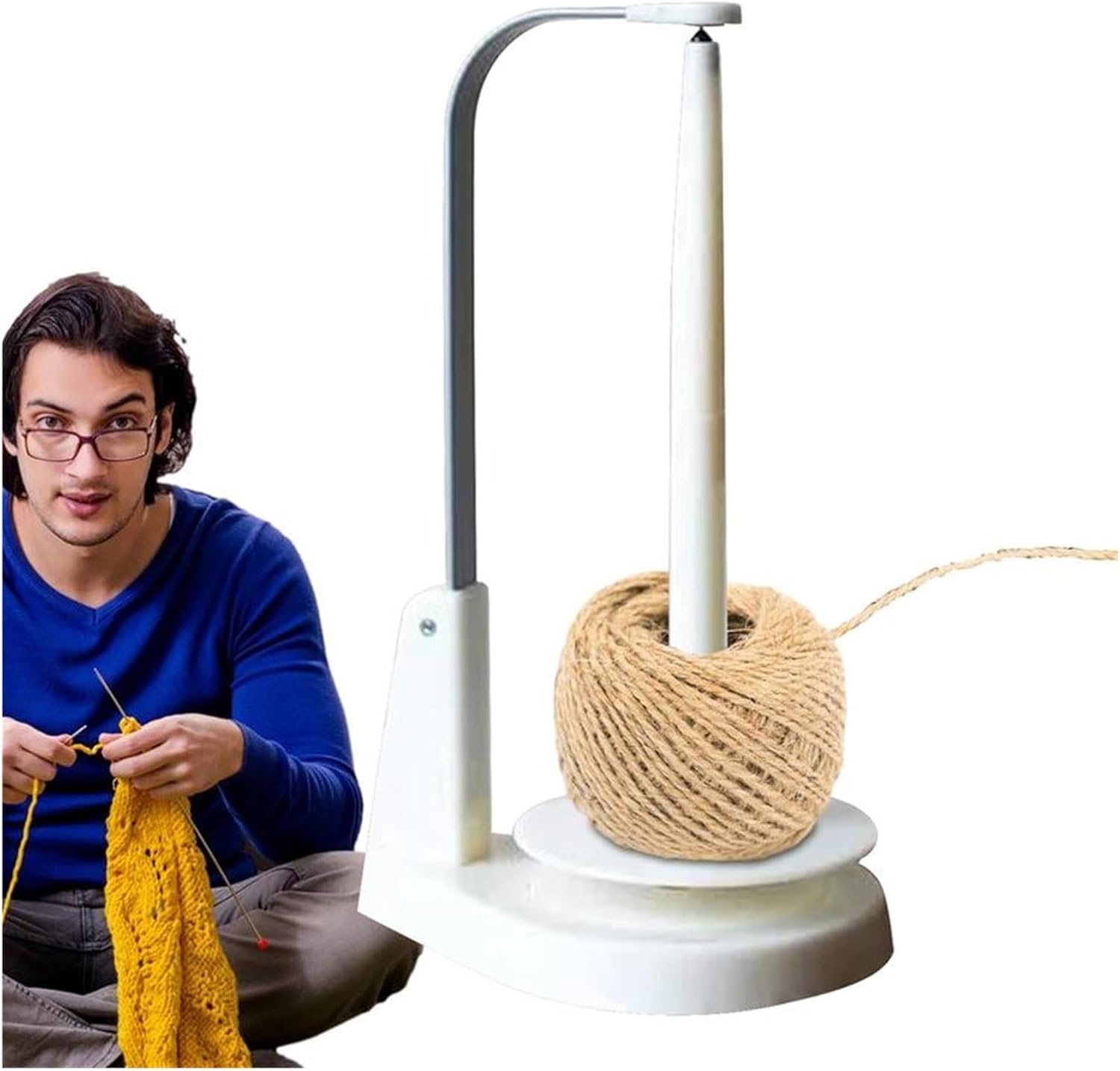 Winding Machine, 360 Degree Rotation Spinner Yarn Holder Spinning Knitting Tools Crochet Holder Rotating Magnetic