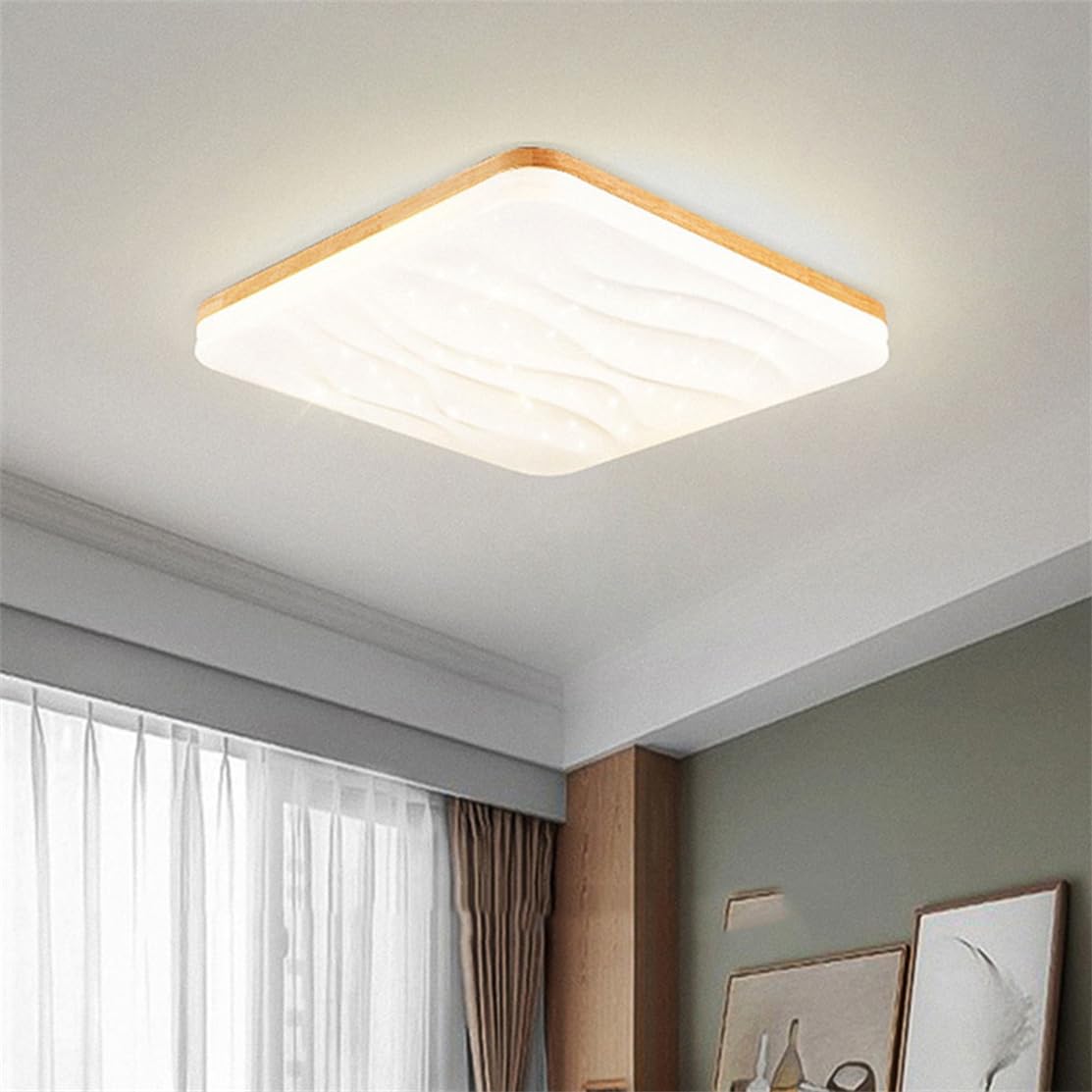 Japoński styl lampa sufitowa z podtynkowym drewnianym i LED