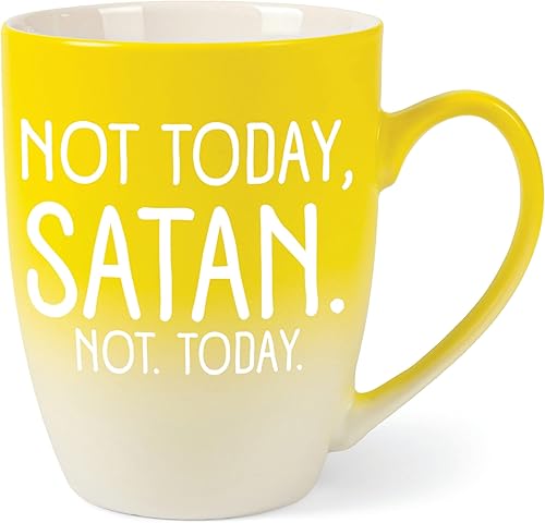 Miniatura 8 de Elanze Designs Not Today Satan - Taza de café de cerámica de dos tonos, color morado mate y blanco, 12 onzas
