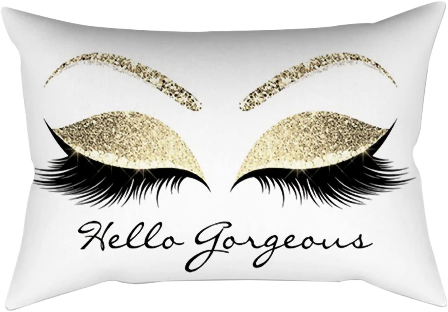 Pillowcases Home Decoration Eyelash Pattern Polyester Square Pillow Cases Zipper Cushion Pillow Covers Cushion Cover Office Car Cafe Pillow Case Sofa Bed Decor (J)