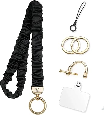 Neck Teacher Lanyard for Women, Scrunchie Lanyard for ID Badges, Cute Stretchy Neck Strap with Tether Tab.
