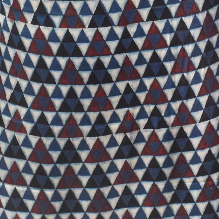 Image of Ethnics of Kutch Womens's Ajrakh Modal Silk Natural Dye Hand Block Print Unstitched Kurta Fabric