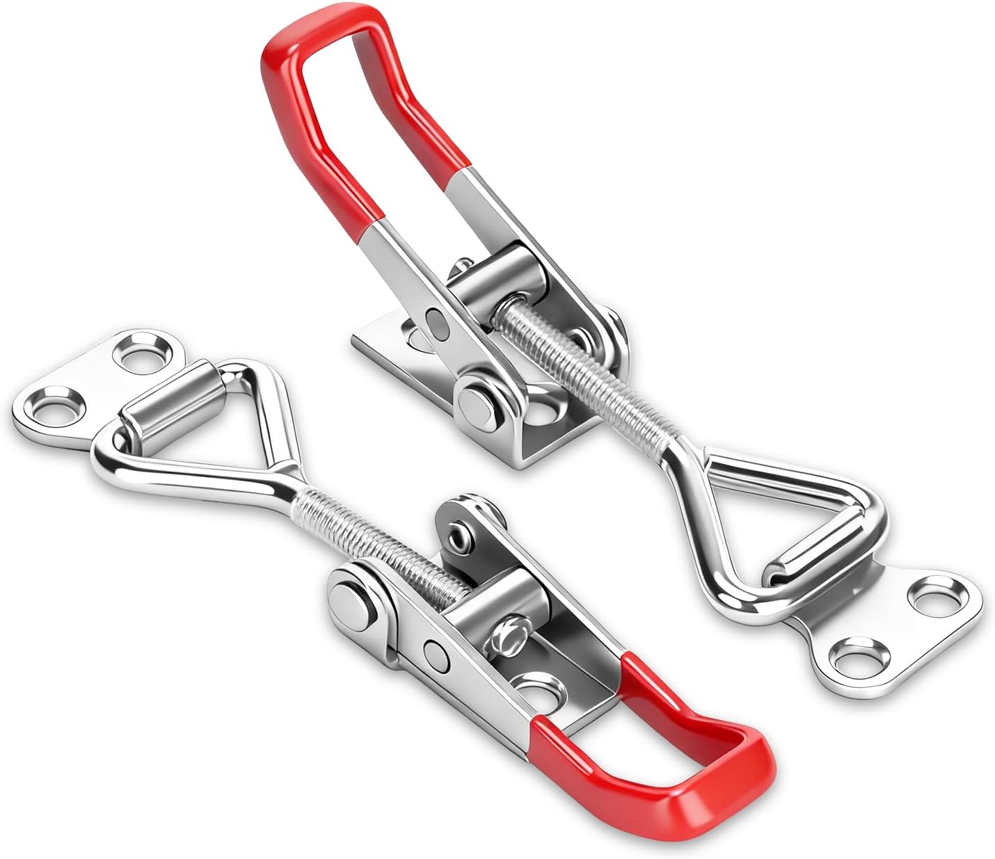 2 Pack Adjustable Toggle Latch 4001, Quick Release Toggle Clamp with 220lbs Capacity for Freezer, Toolbox, Smoker, Cabinet & Storage Case (Screws Not Included)