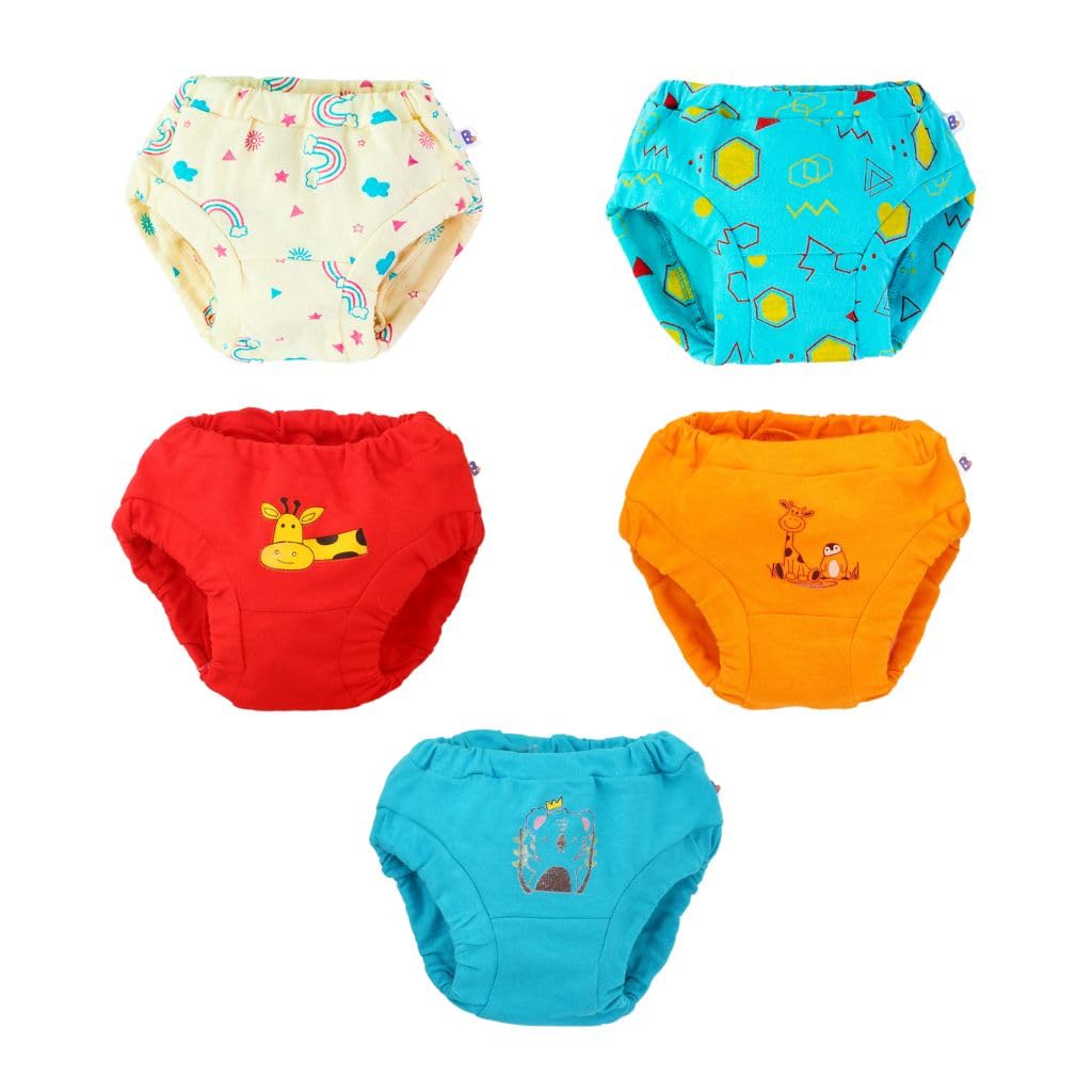 superbottoms Basic™ Brief for Kids | Unisex, 100% Pure Cotton Innerwear | Breathable & Soft Kids Underwear | Baby Brief I Pack of 5 superbottoms Basic™ Brief for Kids | Unisex, 100% Pure Cotton Innerwear | Breathable & Soft Kids Underwear | Baby Brief I Pack of 5