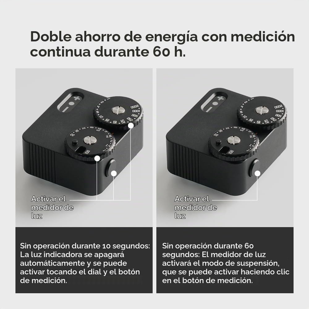 TTartisan Fotómetros Medidor de luz II, Herramienta de medición en Tiempo Real, Dos diales para Ajustar ISO, Apertura y Velocidad de obturación- Negro