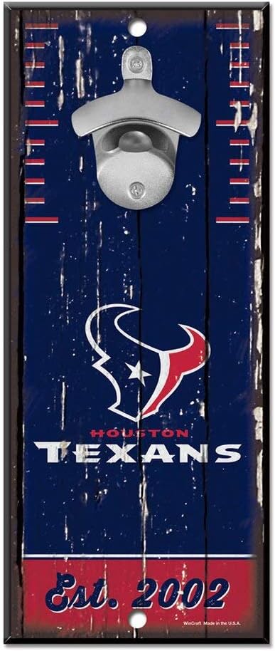WinCraft NFL unisex-adult 5x11 Wood Sign Bottle Opener
