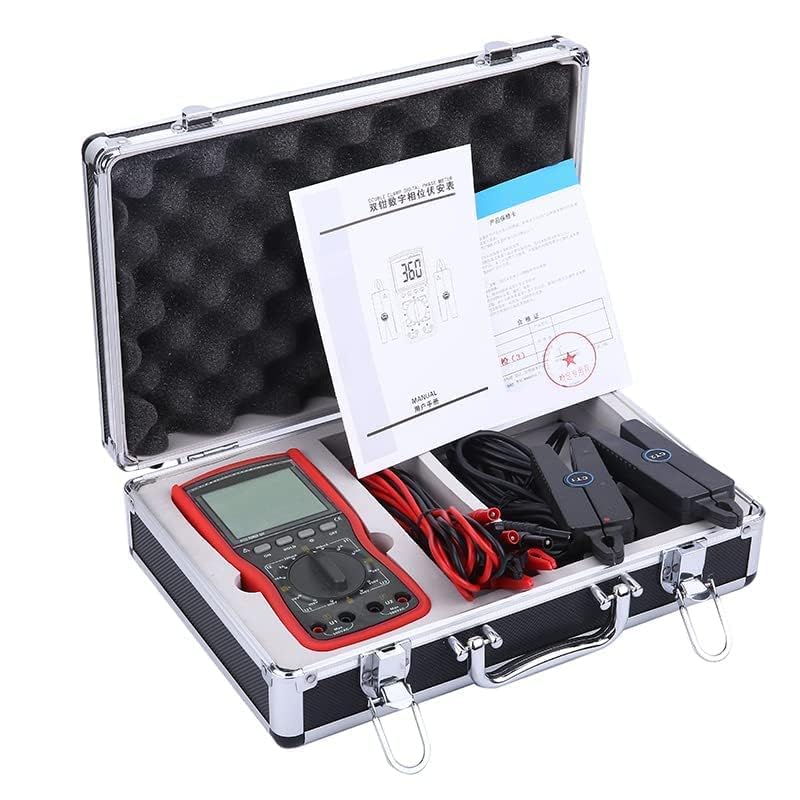 Multimeter Ampere Meter Voltmeter Voltage Meter Tester Double Clamp Phase Voltmeter with Data Hold Function Measuring Range 0 to 500V