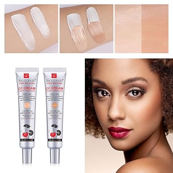 Color Correcting CC Cream, Moisturizing Facial Concealer Sunscreen Full-Coverage Hydrating Foundation with Centella Asiatica Primer SPF 25
