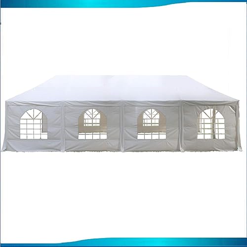 Delta Canopies - Toldo para fiestas (marco de polietileno, 30.0 x 20.0 ft), color blanco, Blanco