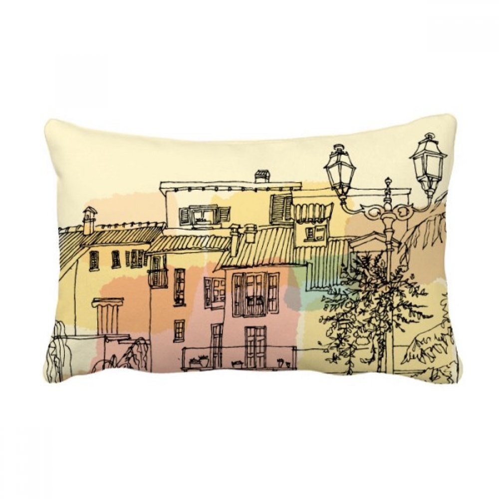 Cadeau coussin peinture France multicolore de 16x24 pouces pour crémaillère et décoration salon