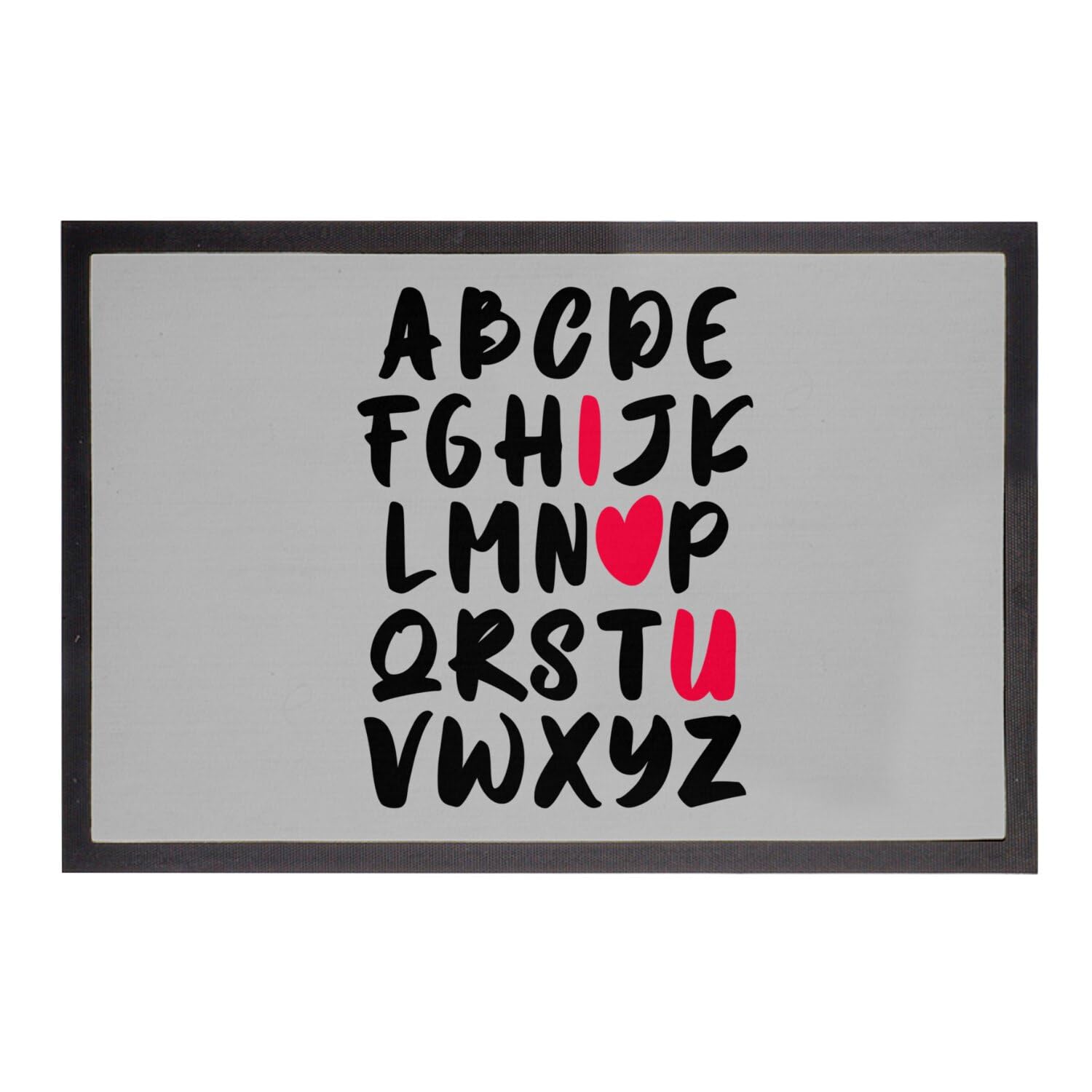 Paillasson Gris Saint Valentin Amour : Tapis Entrée Mignon 60x40cm