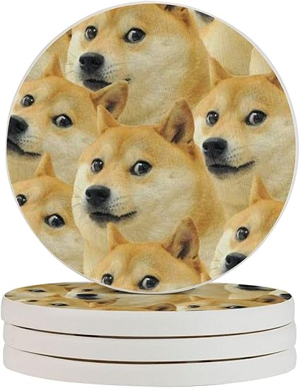 Amazon Co Jp 面白い柴犬 マグ お茶パッド 断熱 珪藻土よりも良い 吸水 速乾 滑り止め 家庭用 オフィス用 新築祝い プレゼント丸型 2 6枚セット ホーム キッチン