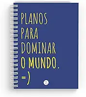 Caderno Capa Dura Pautado A5 - 160 Páginas 21x15cm - Wire-o - Planos para Dominar o Mundo