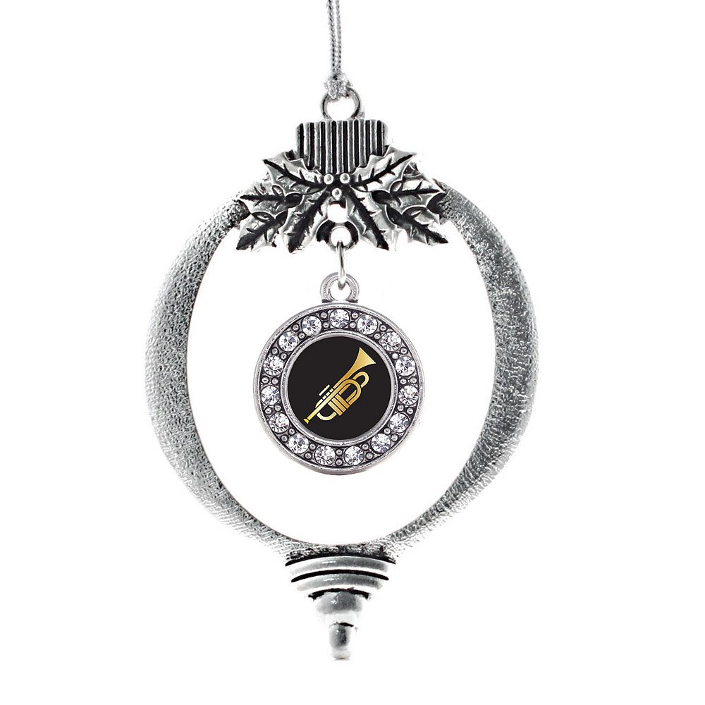 Inspired Silver - Trompeten-Charm-Ornament – Silberkreis-Charm-Anhänger mit Zirkonia-Schmuck