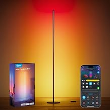 Govee RGBIC Floor Lamp Basic, 1000lm LED Corner Lamp, Black | Compatible with Alexa and Matter, Modern Floor Lamp with Music Sync and 16 Million DIY Colors, Standing Lamp for Bedroom