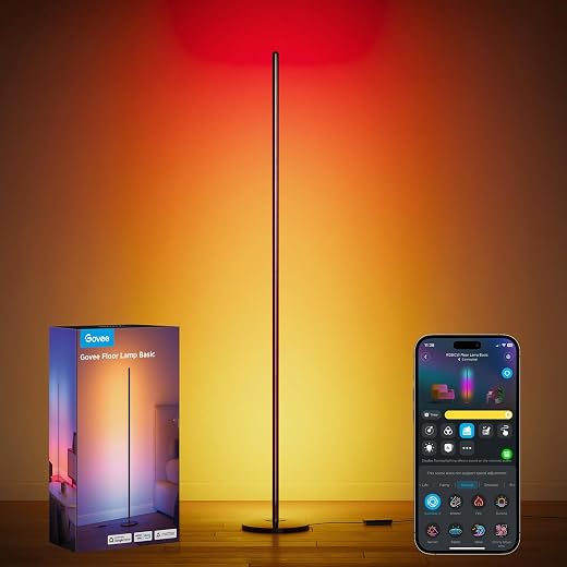 Govee RGBIC Floor Lamp Basic, 1000lm LED Corner Lamp, Black