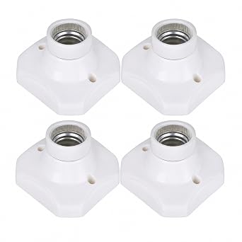 4 PCS E27 Lamp Holder, E27 Ceiling Rose, Indoor Light Replacement Fixture, Suitable for Home Office Desktop Shop Studio, Perfect for Interior Decorators and Space Renovation Enthusiasts