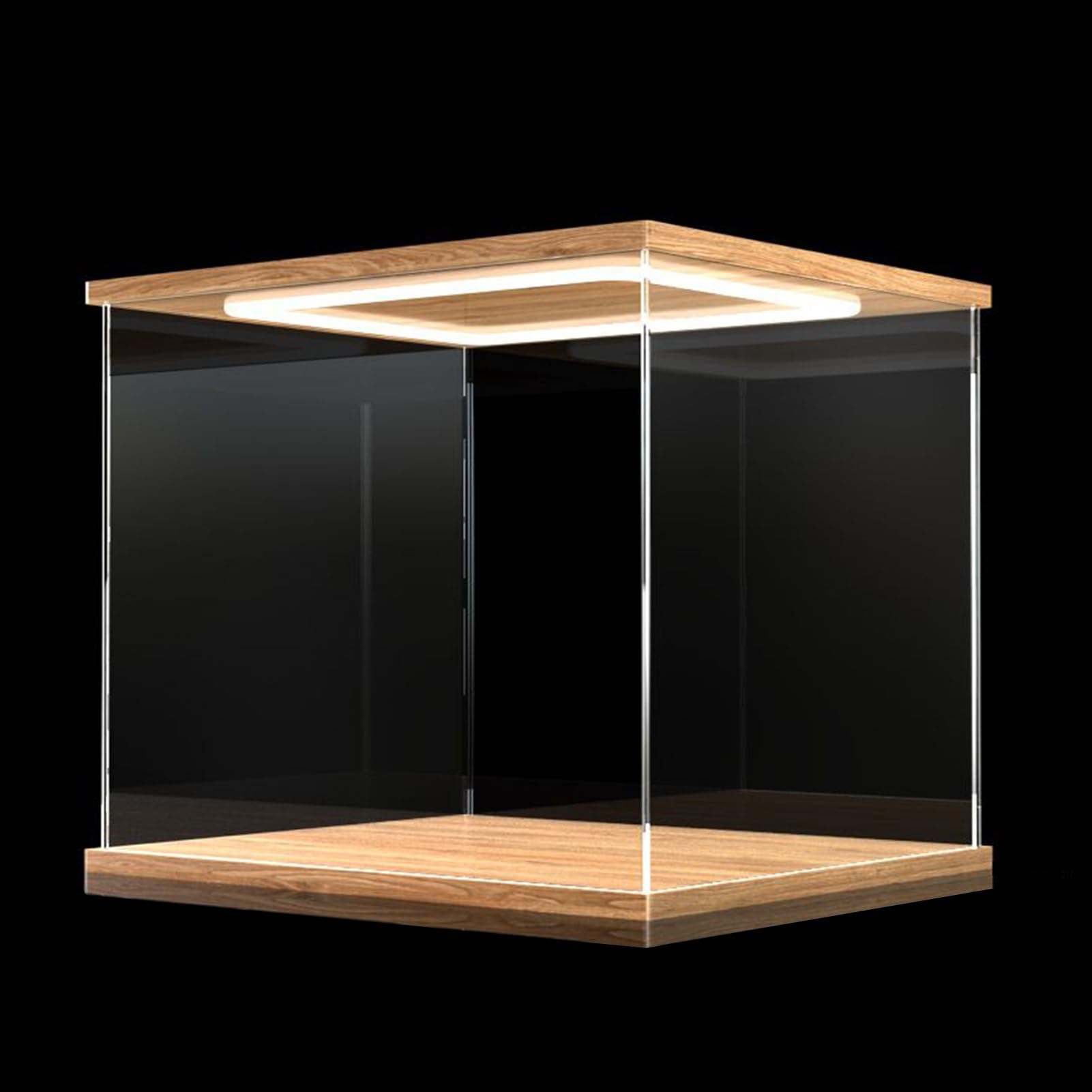 Pudełka Akrylowe Duża, Przejrzysta, Podświetlana Gablota, Modelowa Akrylowa Gablota Ekspozycyjna na Lalki/Trofea, Zdejmowana Gablota/Pudełka na Blat do Przechowywania(L15xW25xH15cm/6x10x6")