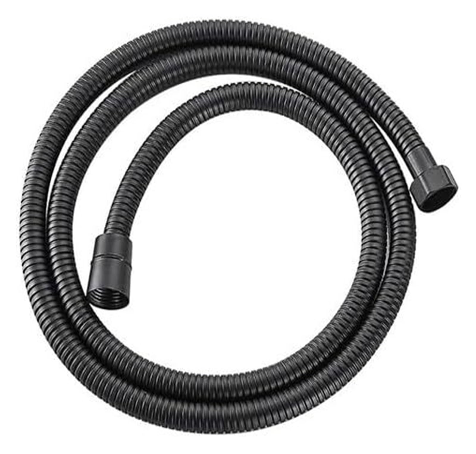 Tubo de ducha antitorsión, Grifo de baño negro de 150 cm, manguera flexible de acero inoxidable, for ducha de alta presión en el hogar y el jardín.