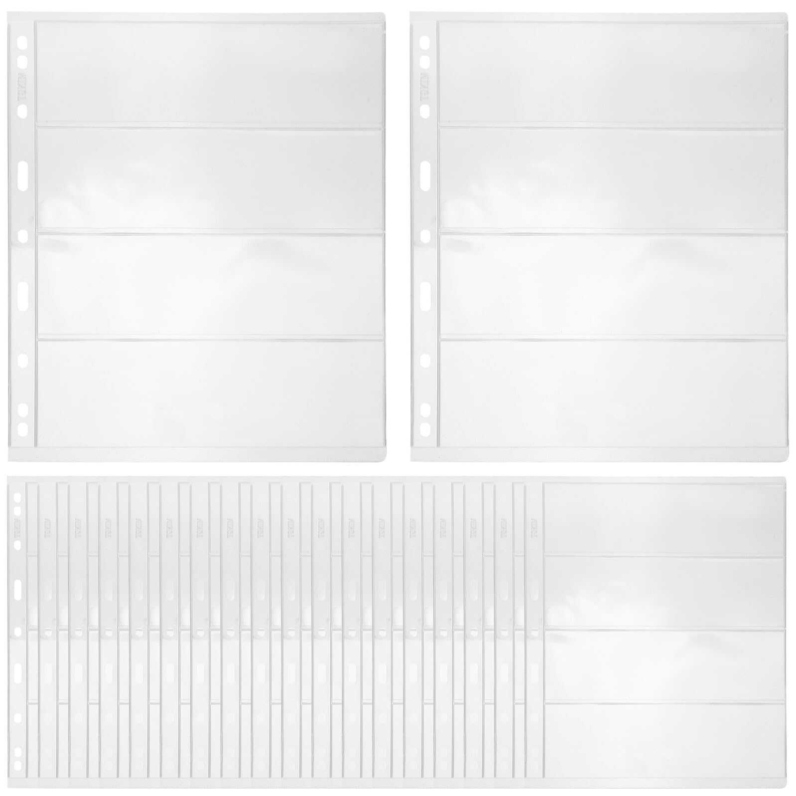 Album per Collezione di Monete e Francobolli con 20 Fogli Trasparenti in Pvc, con 9 Fori e 4 Righe, per Organizzare e Proteggere Oggetti da Polvere Durante la Raccolta