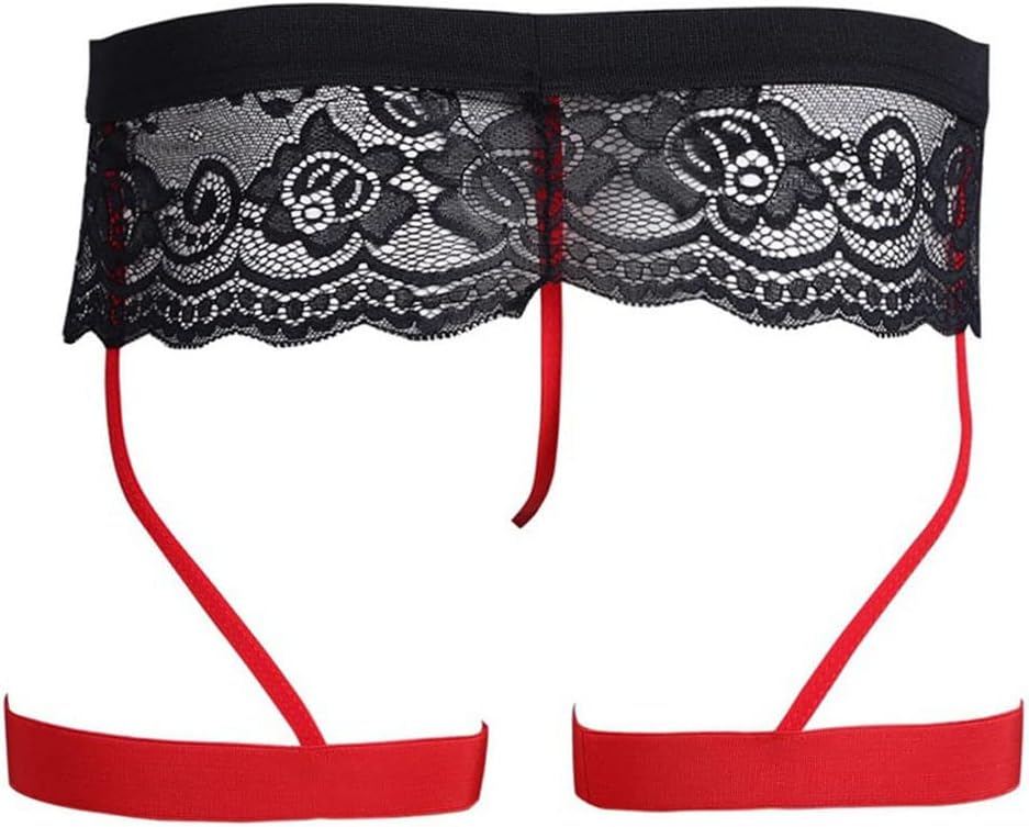 Men Sissy Panties Floral Lace Mesh Bikini Briefs Tirm Bulge Underwear Underpants Pouch Thongs G-string Garter - Image 2