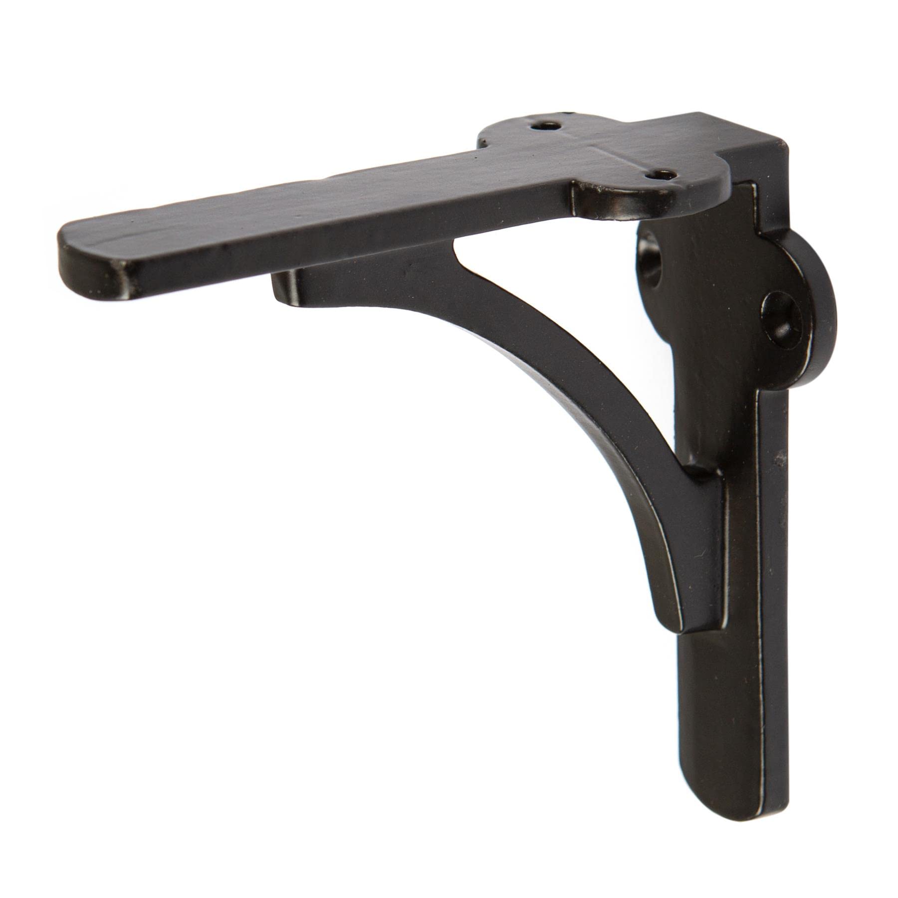 Hammer & Tongs Curved Iron Shelf Bracket - 100mm Depth - Black