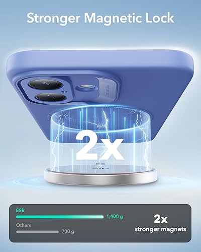 Vista 153 de ESR Funda para iPhone 15 Pro Max, compatible con MagSafe, de grado militar, negro transparente