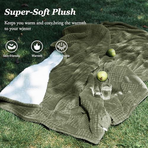 Heated Blanket Electric Blanket Throw 50''X60''-Heating Throw with 6 Heat Settings-10 Hours Auto Off,ETL Certified,Machine Washable (Gray Green)