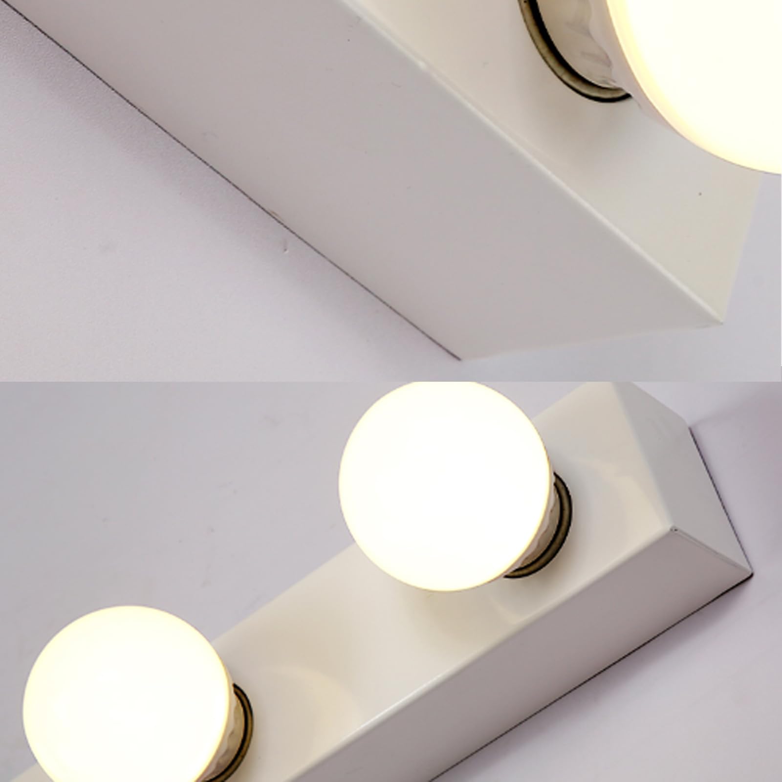 Bad LED Wandleuchte 3000K/4000K/6000K Spiegelleuchte 3 Farbtemperatur Wandlampe mit Glühbirne Wandleuchten Badezimmer Spiegelschrank Beleuchtung Wandleuchte Wohnzimmer (Weiß Neutrales Licht,60cm)