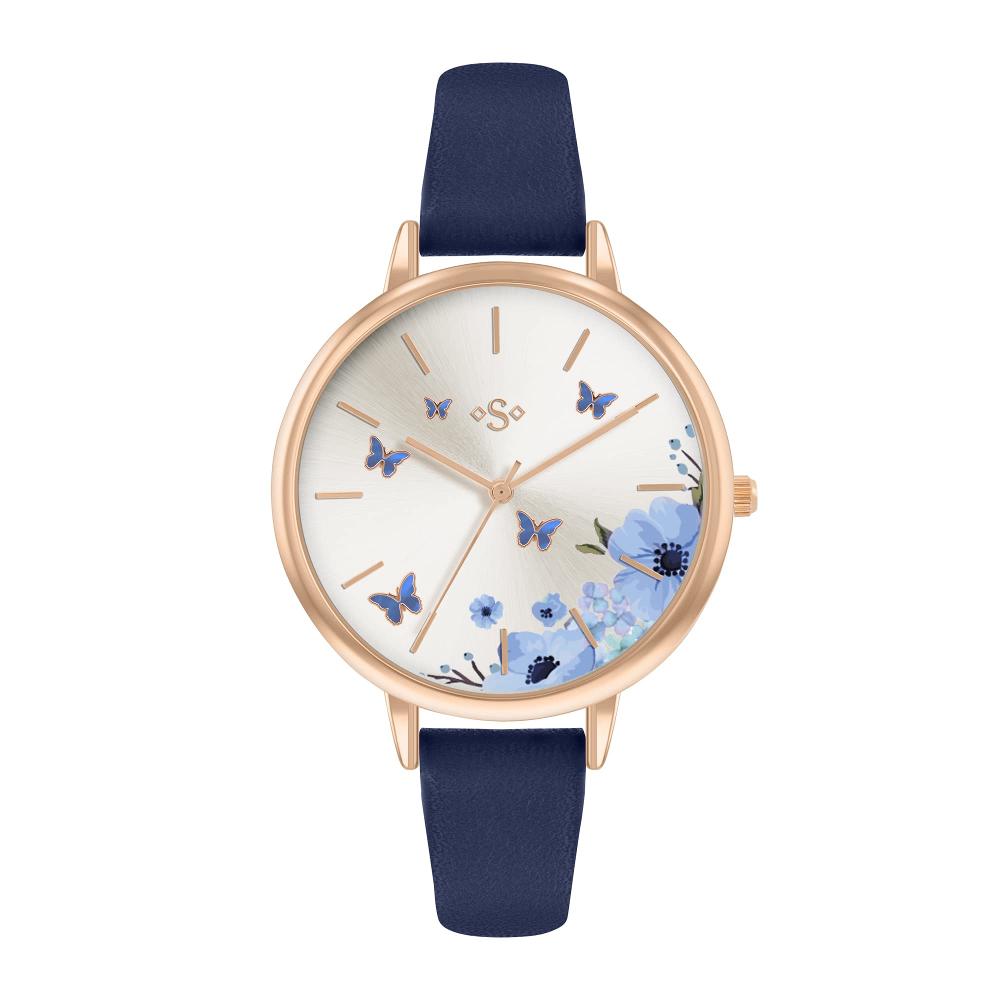 Ladies Navy Strap Watch with Butterfly Dial ASPL162