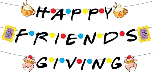 KatchOn, Cartel con texto en inglés Happy Friendsgiving Banner  Grande de 10 pies, sin bricolaje  Cartel de regalo de amigos para decoraciones de disponible en Yaxa Peru