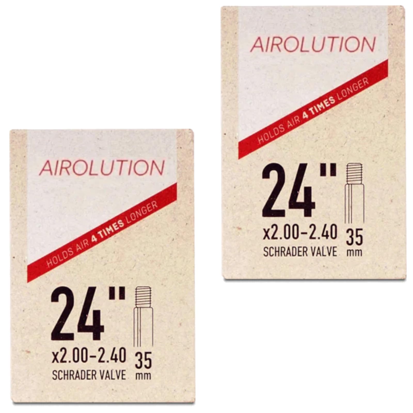 Airolution 24" x 2.0-2.4 Bike Inner Tubes with Schrader Valve (Pack of 2)