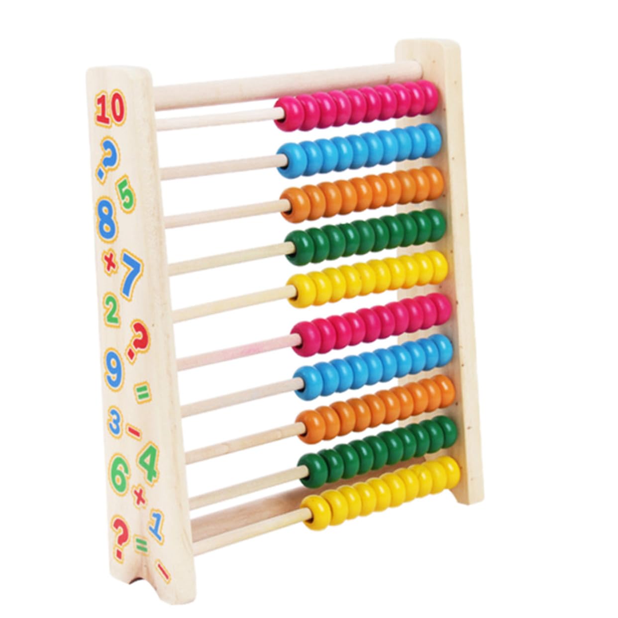 Mikinona Stalls Abaco in Legno per Giocattolo Educativo per Calcolo e Sviluppo Intellettivo Telaio di Calcolo Sicuro e Lisciato per Anni Regalo Didattico per Ragazzi e Colore Casuale