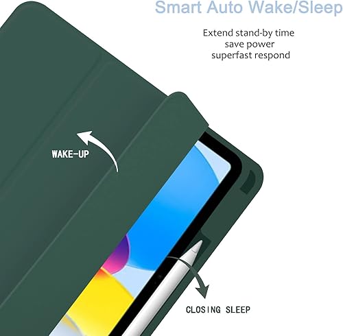 Miniatura 4 de SoFunMoky Funda para iPad de 10 generación de 109 pulgadas 2022 A2757 A2777 con soporte para lápices soporte multiplegable purpurina transparente